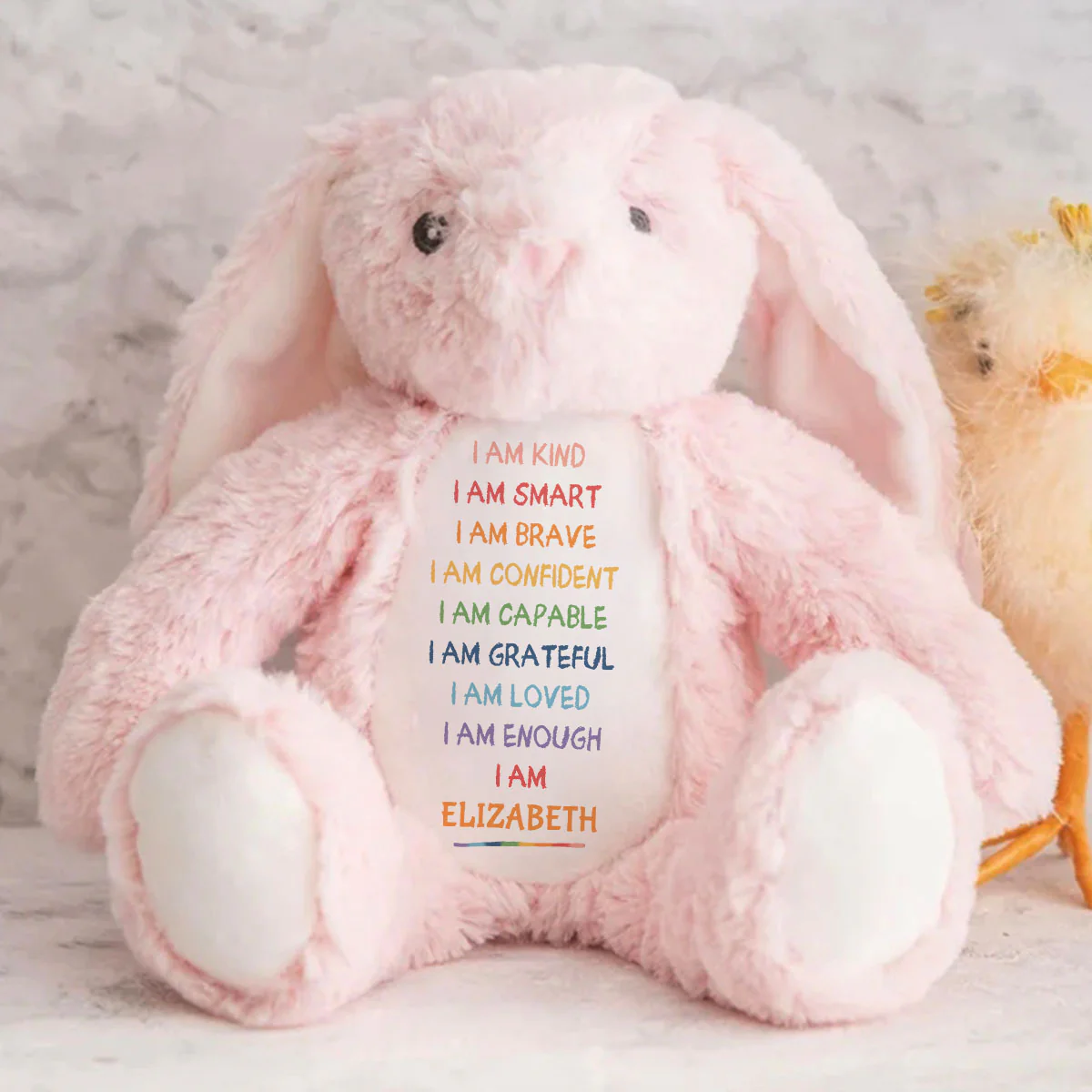 Faithregion- I Am Kind Smart Loved -personalized Stuffed Bunny (1)