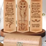 A Limb Has Fallen From The Family Tree - Personalized Memorial Wooden Cylinder Sculpture Of Jesus Christ-faithregion (2)