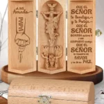 A Mi Amado Papá - Personalized Openable Wooden Cylinder Sculpture Of Jesus Christ-faithregion (2)