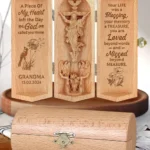 A Piece Of My Heart Left The Day God Called You Home - Personalized Wooden Cylinder Sculpture-faithregion (2)