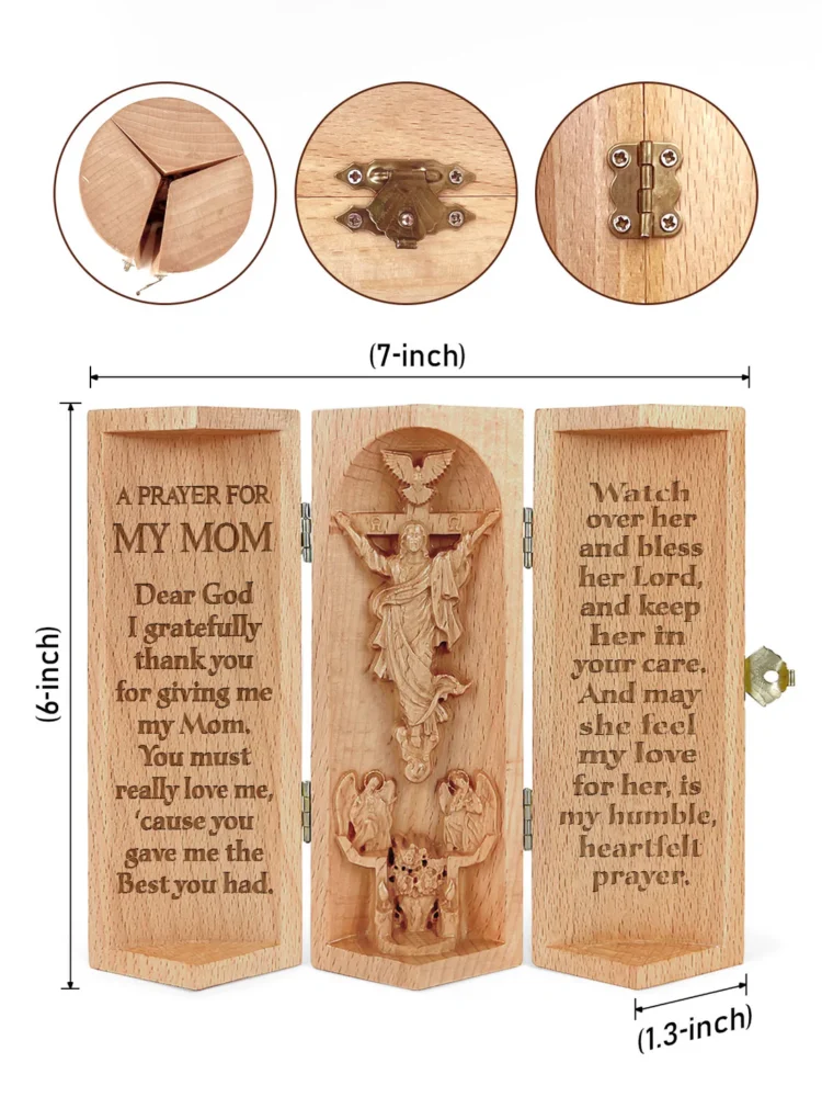A Prayer For My Family - Openable Wooden Cylinder Sculpture Of Jesus Christ-faithregion (1)