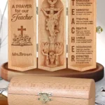 A Prayer For Our Teacher - Personalized Openable Wooden Cylinder Sculpture Of Jesus Christ-faithregion (2)