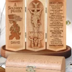 A Soldier's Prayer - Personalized Openable Wooden Cylinder Sculpture Of Jesus Christ-faithregion (2)
