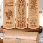 A U.s. Veteran's Prayer - Personalized Openable Wooden Cylinder Sculpture Of Jesus Christ-faithregion (2)