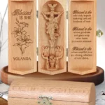 Blessed Is She - Personalized Openable Wooden Cylinder Sculpture Of Jesus Christ-faithregion (2)
