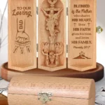 Blessed Is The Father - Personalized Wooden Cylinder Sculpture-faithregion (2)