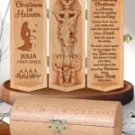 Christmas In Heaven Memorial - Personalized Openable Wooden Cylinder Sculpture Of Jesus Christ-faithregion (2)