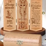 Christmas In Heaven - Personalized Openable Wooden Cylinder Sculpture Of Jesus Christ-faithregion (3)