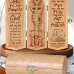 Daughter You Are A Gift From The Heaven - Personalized Openable Wooden Cylinder Sculpture Of Jesus Christ-faithregion (2)