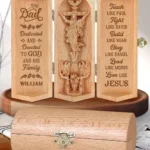 Dedicated To God And His Family - Personalized Wooden Cylinder Sculpture-faithregion (2)