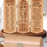 Family Prayer - Personalized Openable Wooden Cylinder Sculpture Of Jesus Christ-faithregion (2)