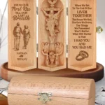 From Our First Kiss Till Our Last Breath - Personalized Openable Wooden Cylinder Sculpture Of Jesus Christ-faithregion (2)