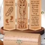 Gift For Stepdad You Are Forever My Hero - Personalized Openable Wooden Cylinder Sculpture Of Jesus Christ-faithregion (2)