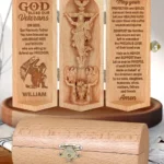 God Bless Our Veterans - Personalized Openable Wooden Cylinder Sculpture Of Jesus Christ-faithregion (2)