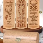 God Blessed The Broken Road Couple - Personalized Openable Wooden Cylinder Sculpture Of Jesus-faithregion (2)