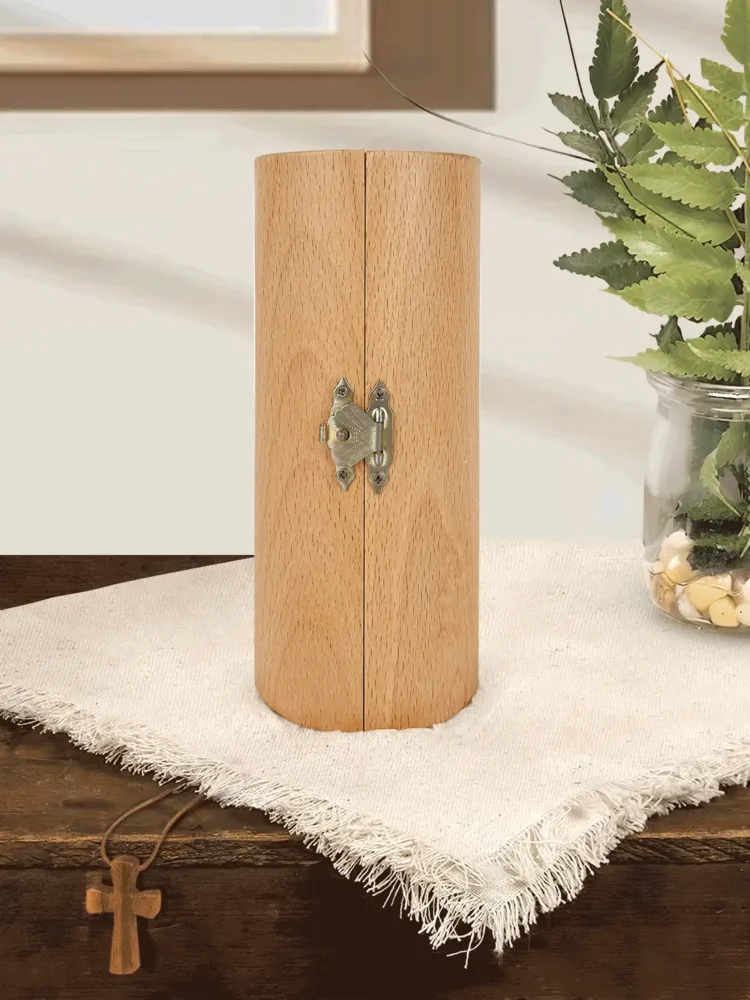 God Blessed The Broken Road Couple - Personalized Openable Wooden Cylinder Sculpture Of Jesus- Faithregion.com