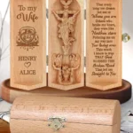 God Blessed The Broken Road - Personalized Openable Wooden Cylinder Sculpture Of Jesus Christ-faithregion (2)