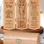 God Gave Me You - Personalized Openable Wooden Cylinder Sculpture Of Jesus Christ-faithregion (2)