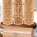 God Made Him My Guardian Angel - Personalized Wooden Cylinder Sculpture-faithregion (3)