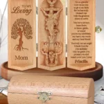 Greatest Mom On Earth - Personalized Openable Wooden Cylinder Sculpture Of Jesus Christ-faithregion (2)