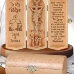 How Much You Mean To Me - Personalized Openable Wooden Cylinder Sculpture Of Jesus Christ-faithregion (2)