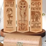 I Took A Dna Test Veteran - Personalized Openable Wooden Cylinder Sculpture Of Jesus Christ-faithregion (2)
