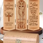 If Love Could've Saved You - Memorial Wooden Cylinder Sculpture Of Jesus Christ-faithregion (2)