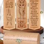 It Takes Someone Special To Be A Bonus Dad - Personalized Openable Wooden Cylinder Sculpture Of Jesus Christ- (2)
