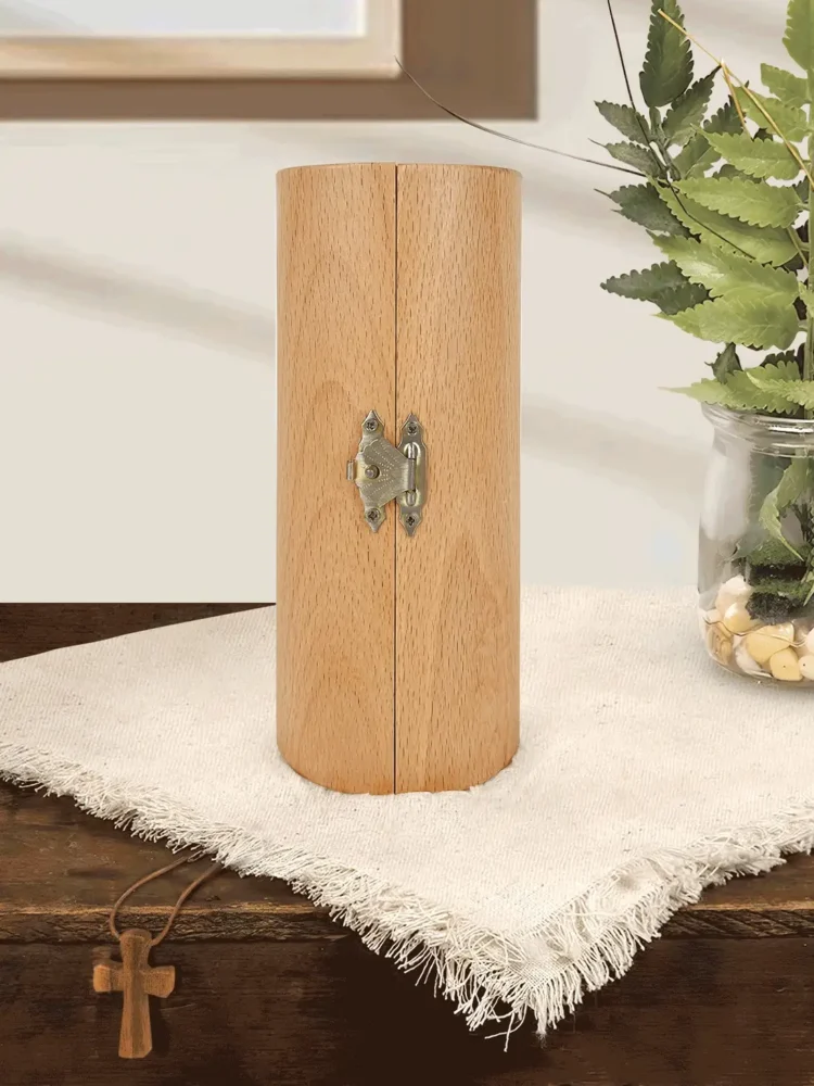 Missing You At Christmas - Personalized Openable Wooden Cylinder Sculpture Of Jesus Christ-faithregion (3)