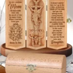 Mom And Daughter I Am Because You Are - Personalized Openable Wooden Cylinder Sculpture Of Jesus Christ-faithregion (2)