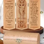 Mom Helped Me To Be - Personalized Wooden Cylinder Sculpture-faithregion (2)