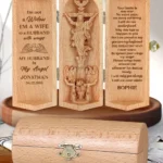 My Husband My Angel - Personalized Wooden Cylinder Sculpture-faithregion (4)