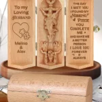 My Missing Piece - Personalized Openable Wooden Cylinder Sculpture Of Jesus Christ-faithregion (2)