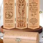 My Wife In Heaven - Personalized Wooden Cylinder Sculpture-faithregion (2)