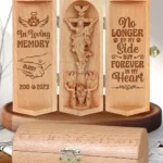 No Longer By My Side But Forever In My Heart - Personalized Openable Wooden Cylinder Sculpture Of Jesus Christ-faithregion (2)