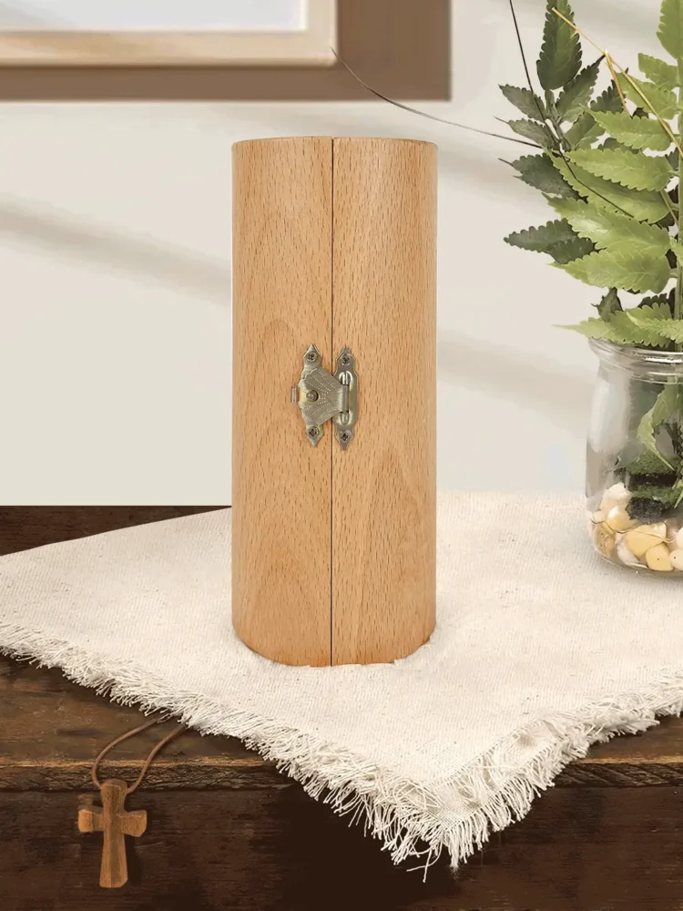 No Longer By My Side But Forever In My Heart - Personalized Openable Wooden Cylinder Sculpture Of Jesus Christ-faithregion (3)