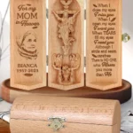 No One Misses You More Than Me - Personalized Openable Wooden Cylinder Sculpture Of Jesus Christ-faithregion (2)