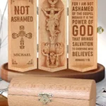 Not Ashamed Of The Gospel Romans - Personalized Openable Wooden Cylinder Sculpture Of Jesus Christ-faithregion (2)
