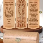 Personalized Prayer For My Mom - Personalized Openable Wooden Cylinder Sculpture Of Jesus Christ-faithregion (2)