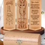 Thank God For You Dad, Mom, Grandpa, Grandma - Personalized Openable Wooden Cylinder Sculpture Of Jesus Christ-faithregion (2)