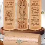 The Lord Is My Shepherd - Personalized Openable Wooden Cylinder Sculpture Of Jesus Christ-faithregion (2)