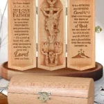 The Love Of A Father - Personalized Wooden Cylinder Sculpture-faithregion (2)