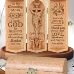 To My Amazing Mom - Personalized Openable Wooden Cylinder Sculpture Of Jesus Christ-faithregion (2)