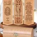 To My Daughter You Are The Storm - Personalized Openable Wooden Cylinder Sculpture Of Jesus Christ-faithregion (2)