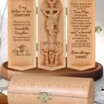 To My Dearest Father-in-law - Personalized Wooden Cylinder Sculpture-faithregion (2)