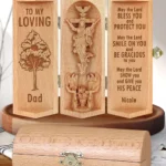 To My Loving Dad - Personalized Openable Wooden Cylinder Sculpture Of Jesus Christ-faithregion (2)