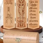 To My Loving Mom - Personalized Openable Wooden Cylinder Sculpture-faithregion (2)