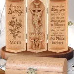 To My Loving Mom - Personalized Openable Wooden Cylinder Sculpture Of Jesus Christ-faithregion (2)