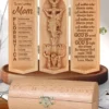 To My Loving Mom - Personalized Wooden Cylinder Sculpture-faithregion (2)