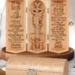 To My Sondaughter - Personalized Openable Wooden Cylinder Sculpture Of Jesus Christ-faithregion (2)